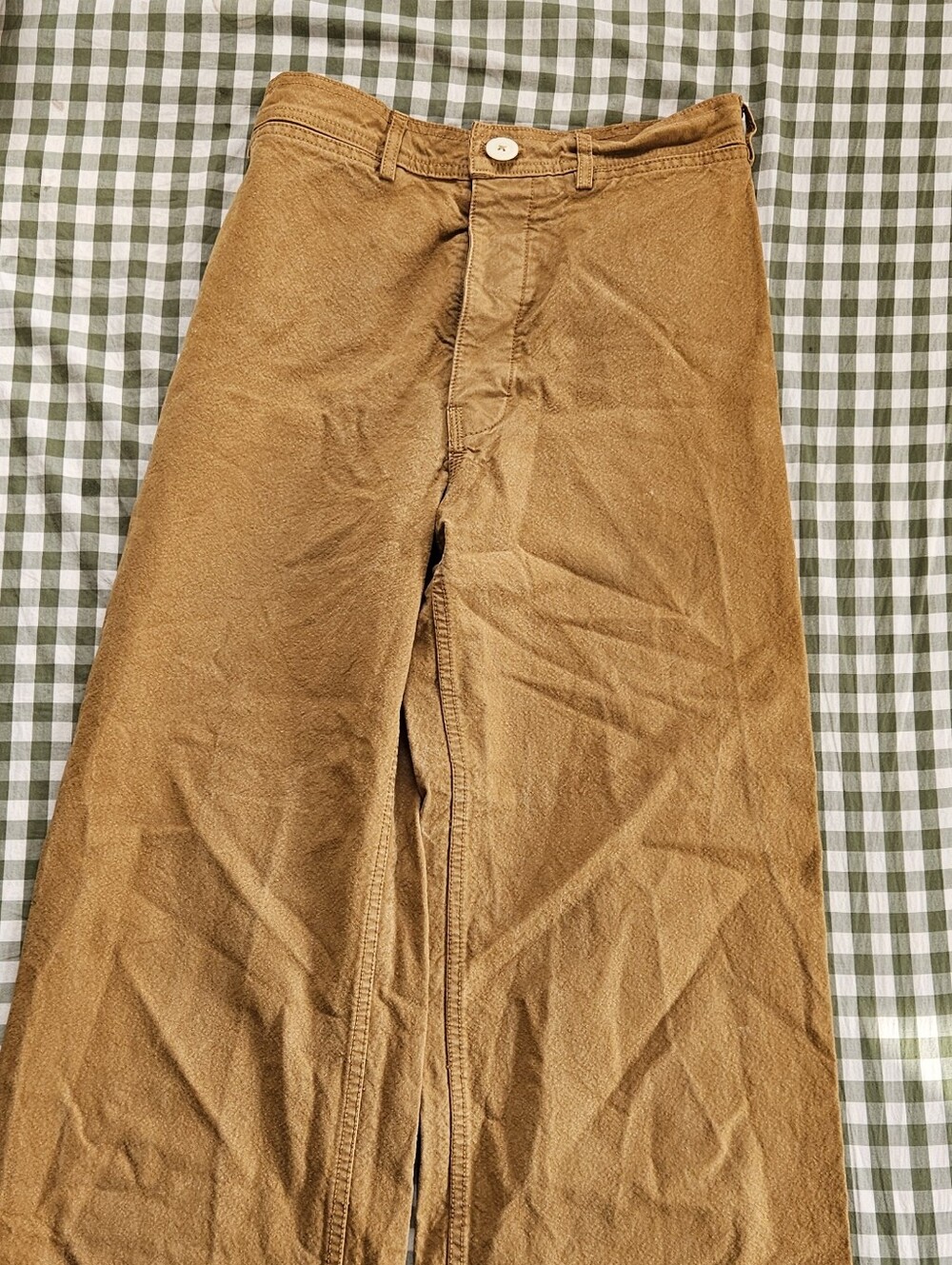 Men's Brown Wide-Leg Cotton Pants